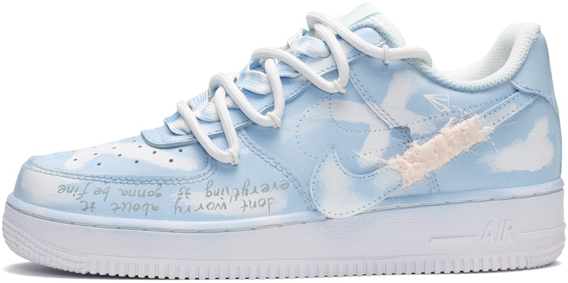 【訂製球鞋】 Nike Air Force 1 Low 空軍一號 漸變刮刮樂 手寫英文字雙勾又又 低筒 板鞋 男款 白藍 Buy 【訂製球鞋】 Nike Air Force 1 Low 空軍一號 漸變刮刮樂 手寫英文字雙勾又又 低筒 板鞋 男款 白藍