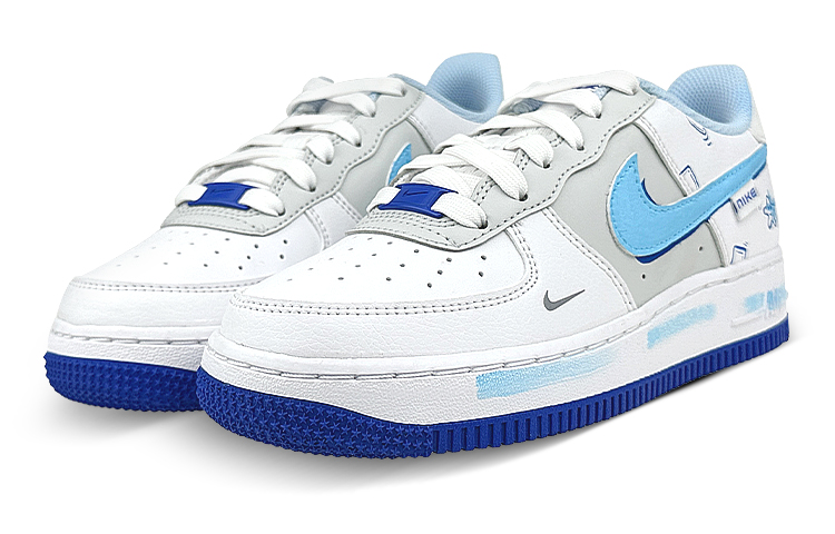 Lookbook [Kasut Custom] Nike Air Force 1 Rendah 'Putih Biru Graffiti Starfish' FB1844-111(Team47-女双钩海星SBOX)