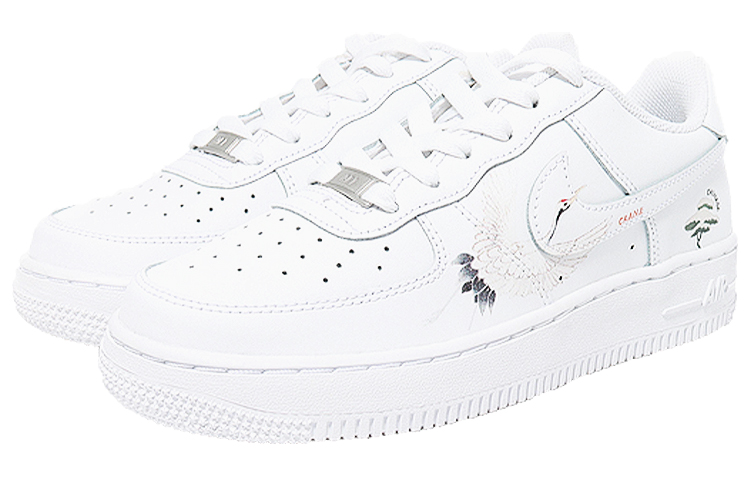 Lookbook [Kasut Custom] Nike Air Force 1 Rendah 'White Crane' DH2920-111(Team10--仙鹤松针QD)