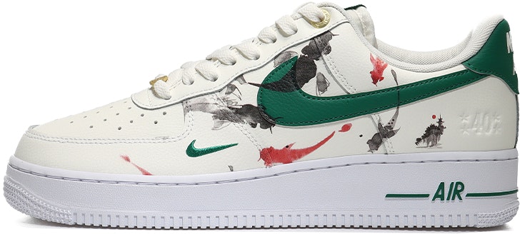 custom-shoes-nike-air-force-1-low-white-green-ink-koi