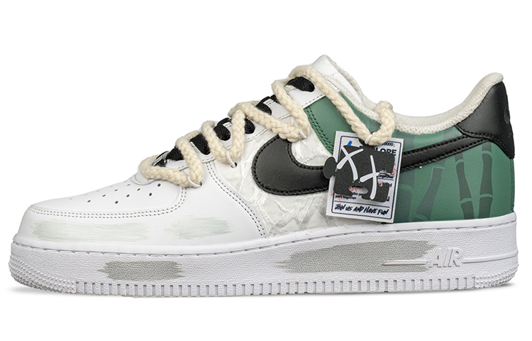 [Custom Shoes] Nike Air Force 1 Low 'White Green Patched Bamboo'