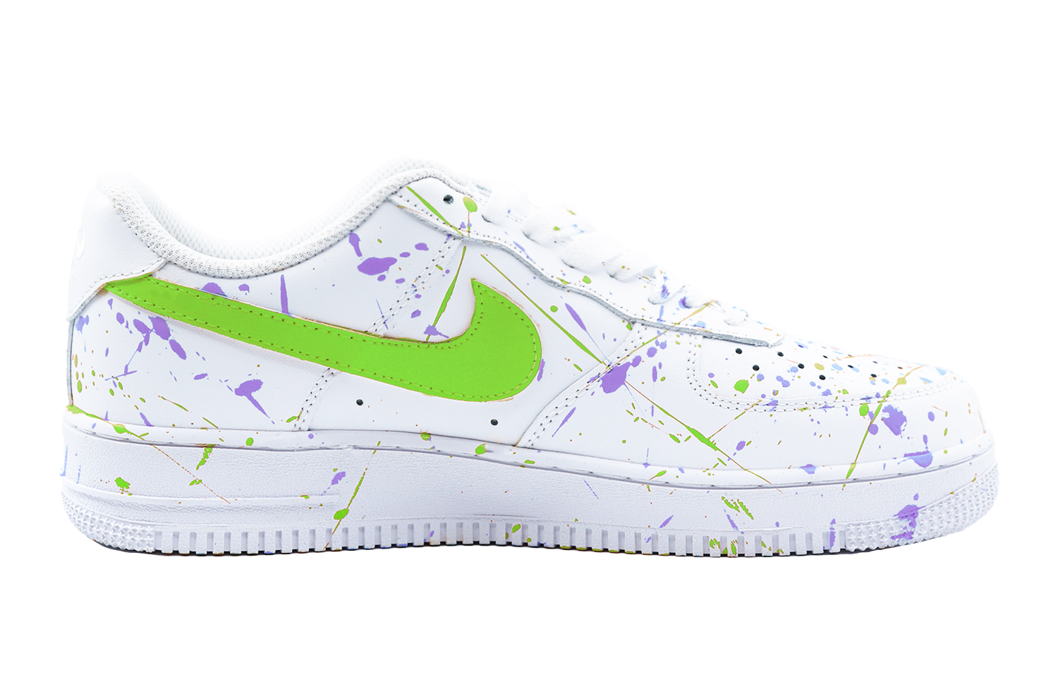 Order [Sepatu Custom] Nike Air Force 1 Low 'Putih Hijau Ungu' CW2288-111(Team48-色彩跳动绿紫)