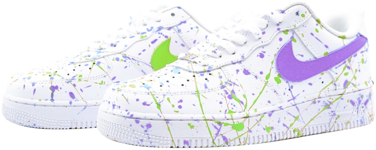 나이키 에어포스 1 로우 '화이트 그린 퍼플' (커스텀) CW2288-111(Team48-色彩跳动绿紫) Lookbook 나이키 에어포스 1 로우 '화이트 그린 퍼플' (커스텀) CW2288-111(Team48-色彩跳动绿紫)