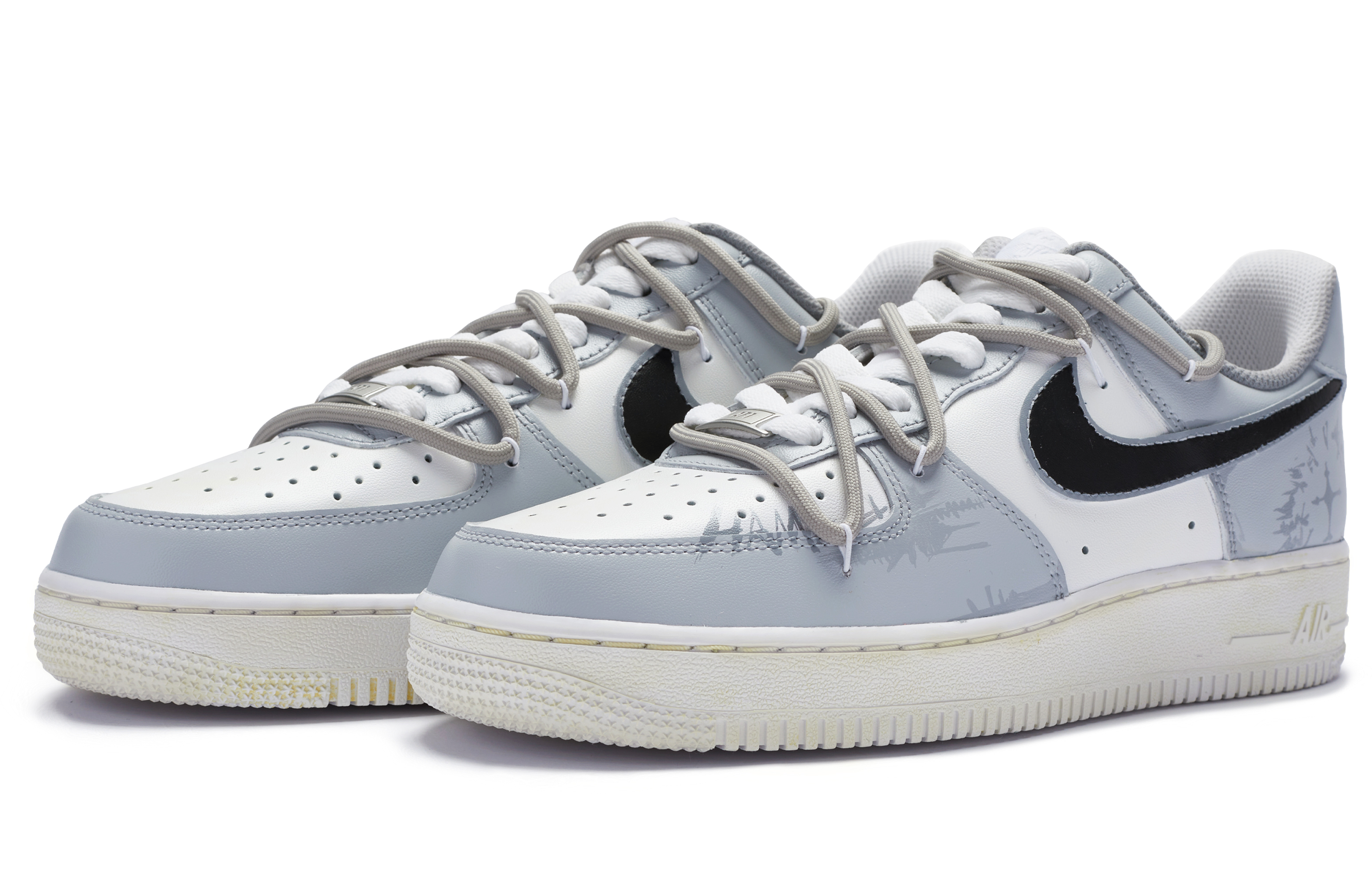 Lookbook 【訂製球鞋】 Nike Air Force 1 Low BIGNIU 僵直 簡約 手繪噴繪 復古經典 低筒 板鞋 男款 白灰