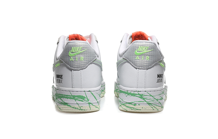 Purchase [Kasut Custom] Nike Air Force 1 Rendah 'Putih Kelabu Percik' FB1853-111(Team10-绿色泼墨QD)