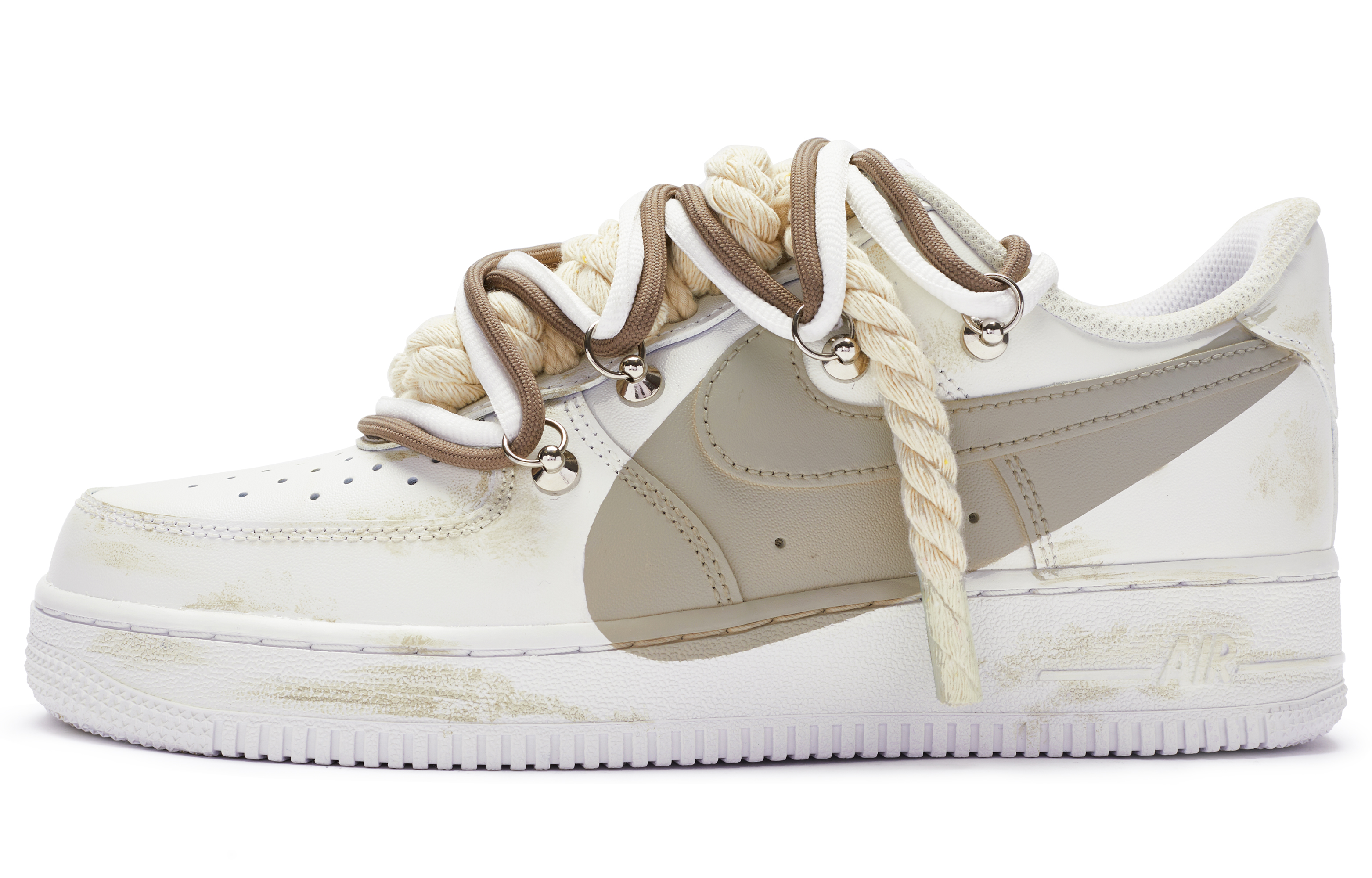 Buy [Sepatu Custom] Nike Air Force 1 Low 'Putih Khaki T10' CW2288-111(TeamR-男款''T10''卡其)