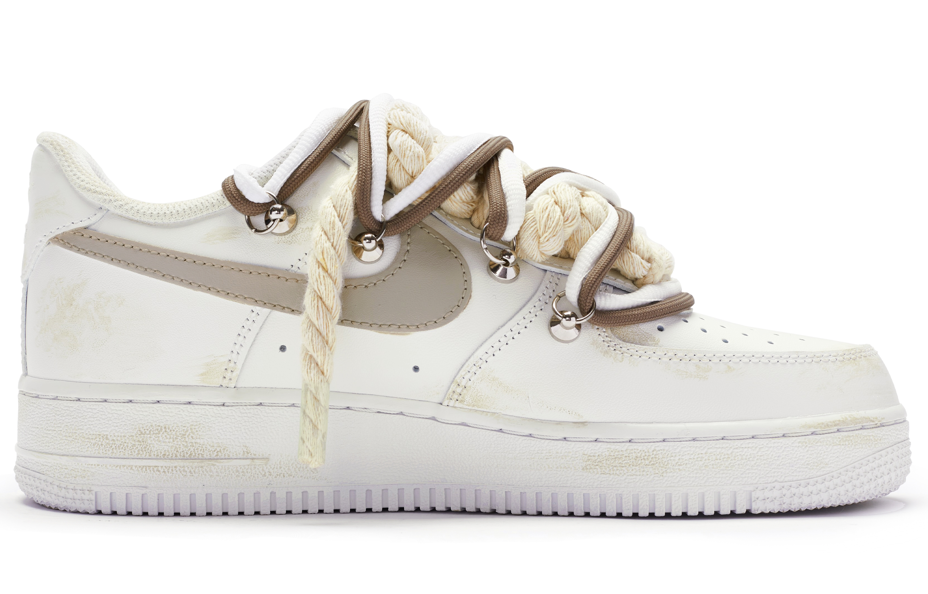 Order [Sepatu Custom] Nike Air Force 1 Low 'Putih Khaki T10' CW2288-111(TeamR-男款''T10''卡其)