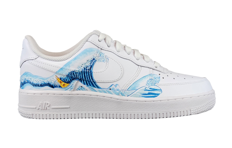 Order [Custom Schuhe] Nike Air Force 1 Low ''Weiß Orange Blau'' CW2288-111(team5-男款龙腾四海)