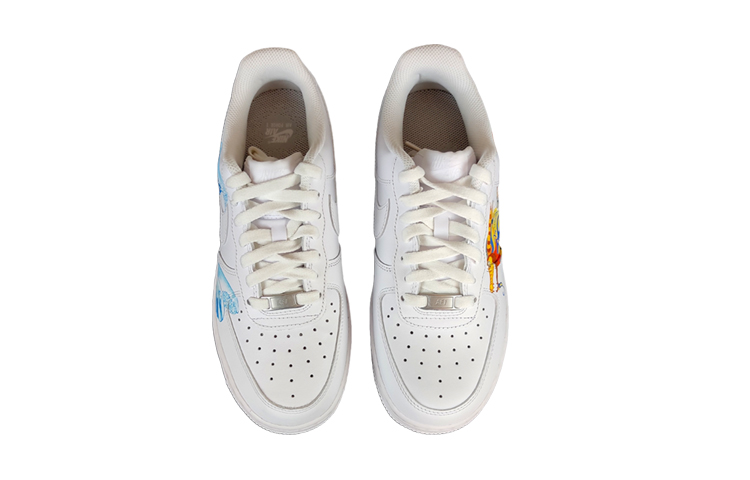 Shop [Custom Schuhe] Nike Air Force 1 Low ''Weiß Orange Blau'' CW2288-111(team5-男款龙腾四海)
