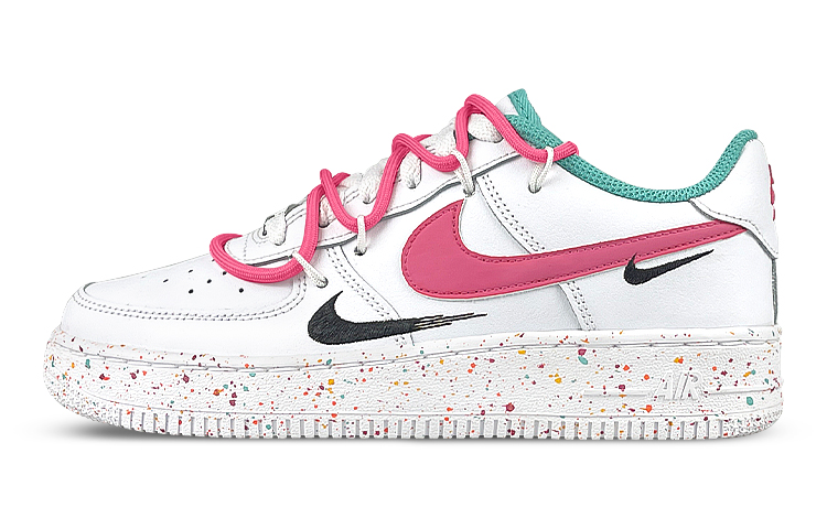 [Custom Shoes] Nike Air Force 1 Low 'White Pink Deconstructed Splatter'