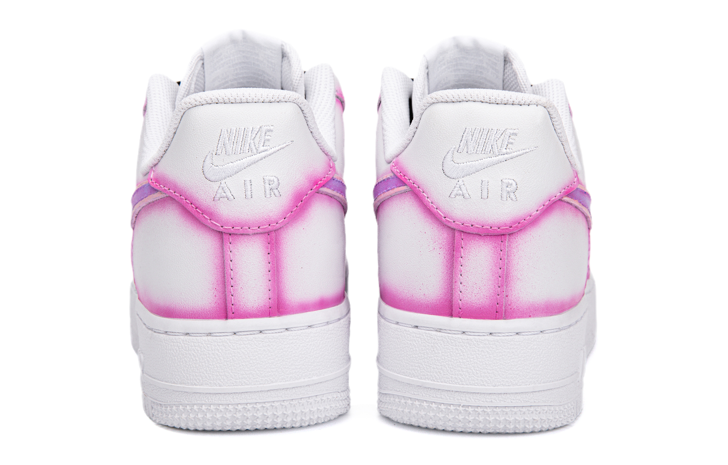 Shop 나이키 에어포스1 로우 '화이트 핑크 퍼플' (커스텀) CW2288-111(Team18-AF1甜酷粉紫喷绘线条）