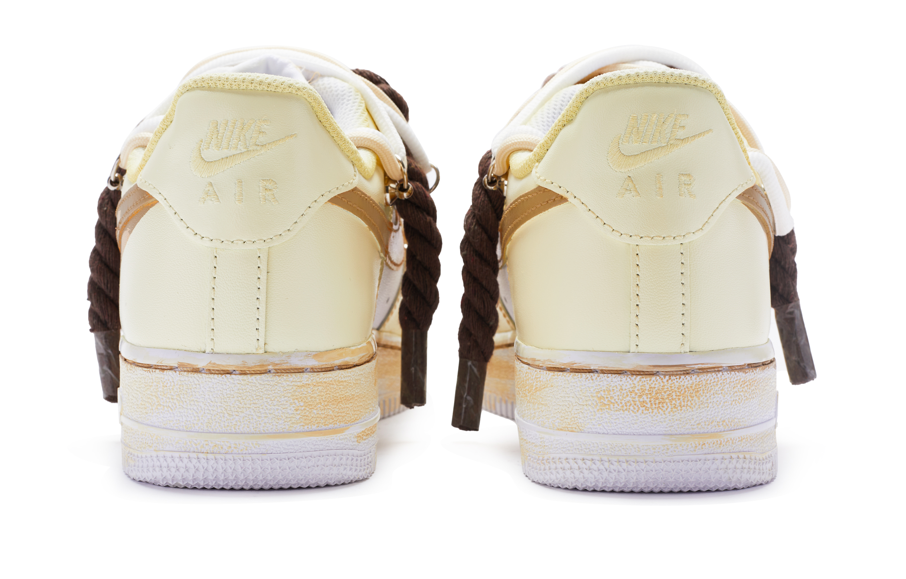 Purchase カスタム エアフォース1 ロー "白黄茶" (カスタムAF1 ロー"白黄茶") CW2288-111(TeamR-男款T10黄棕S-BOX)