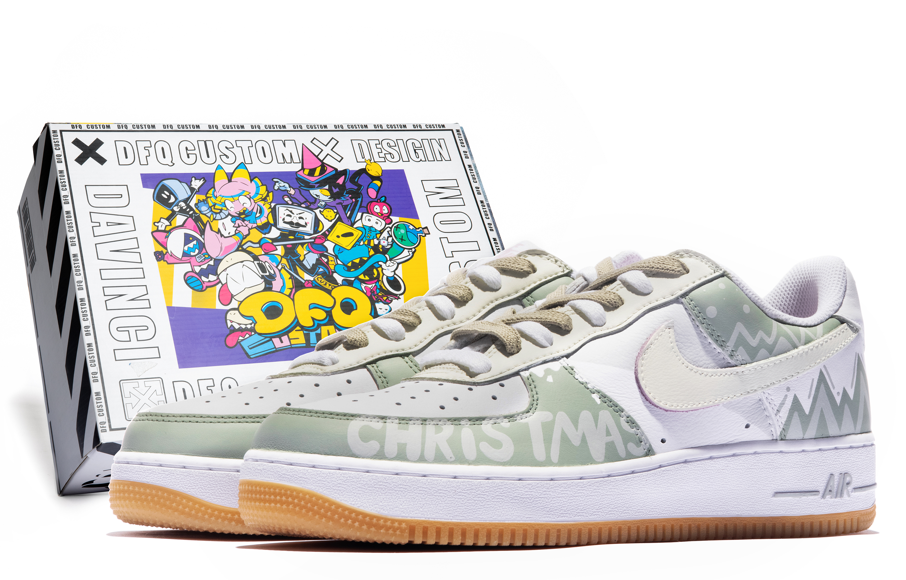 Buy 나이키 에어포스 1 로우 '윈터 테일' (화이트/그린) DM0576-101(TeamM-男女同款冬日物语)