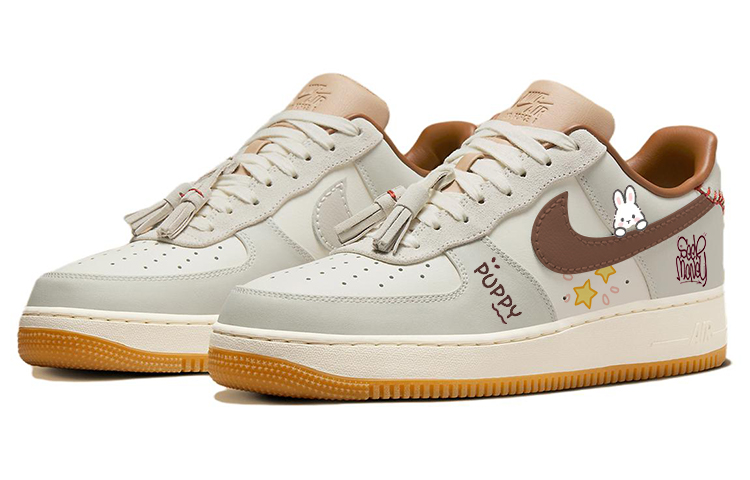 Shop 【定制鞋】耐克空军一号低帮‘心愿星米色’ HF5697-001(Team56-星星兔几)
