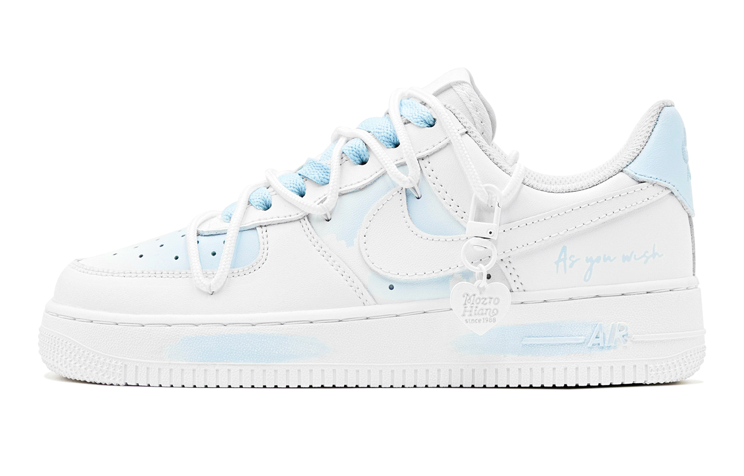 Buy [Nike Custom] Air Force 1 Low 'Wishing Words Biru Putih' DH2920-111(TeamS-心语心愿女S-BOX)