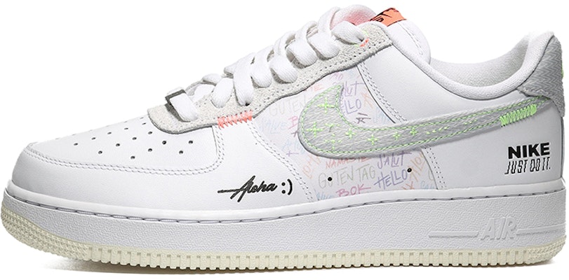 【客製化球鞋】Nike Air Force 1 Low 世界文字 潮流時尚 清新出遊 休閒 低筒 板鞋 男女同款 白灰色 Buy 【客製化球鞋】Nike Air Force 1 Low 世界文字 潮流時尚 清新出遊 休閒 低筒 板鞋 男女同款 白灰色