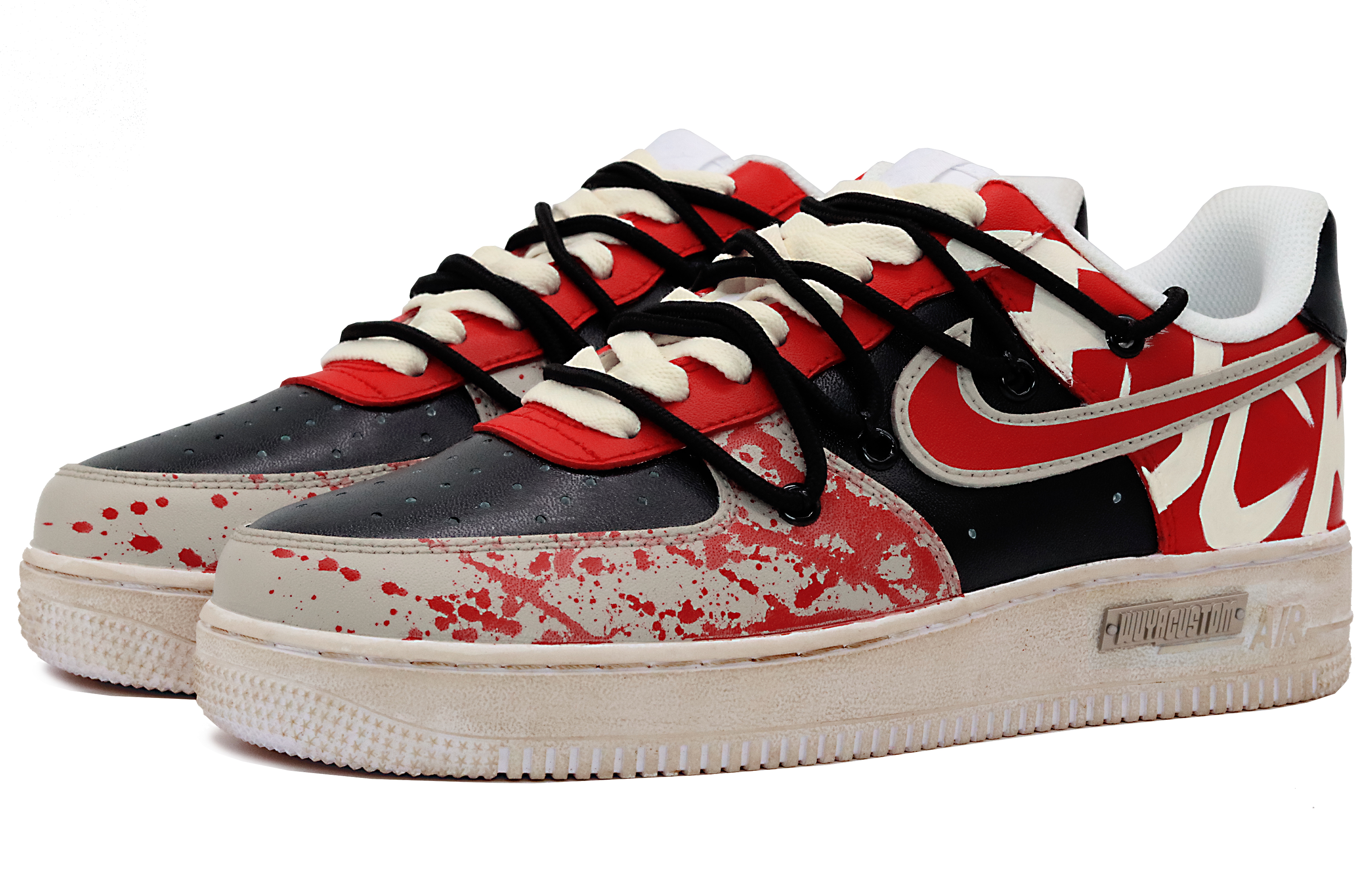 Lookbook 【カスタムシューズ】ナイキ エアフォース 1 ロー 'WUYA 暴力美学ブラックレッド' DH2920-111(Team52-暴力美学女款S-BOX)