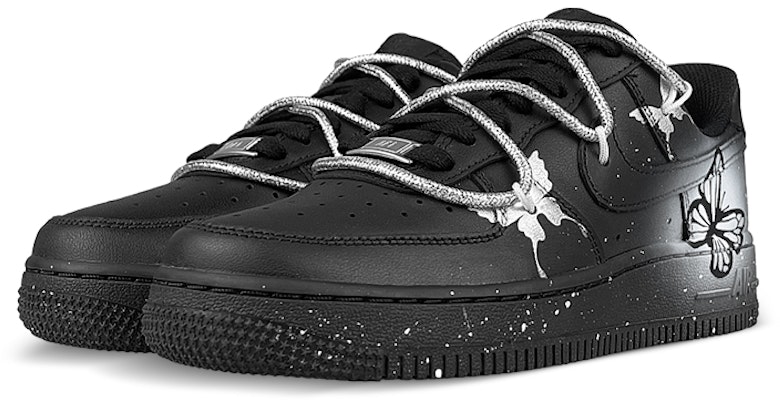 【訂製球鞋】Nike Air Force 1 Low 千禧y2k 解構 蝴蝶 濺墨 防滑耐磨 低筒 板鞋 男女同款 黑銀 Lookbook 【訂製球鞋】Nike Air Force 1 Low 千禧y2k 解構 蝴蝶 濺墨 防滑耐磨 低筒 板鞋 男女同款 黑銀