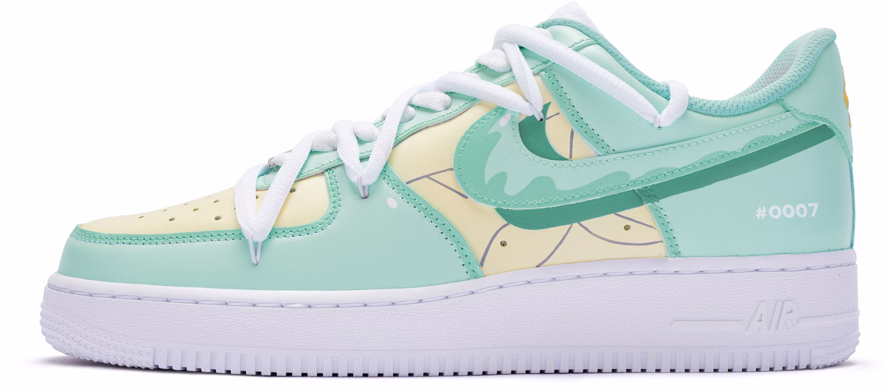 custom-shoes-nike-air-force-1-low-yellow-green-white-bigniu-animation