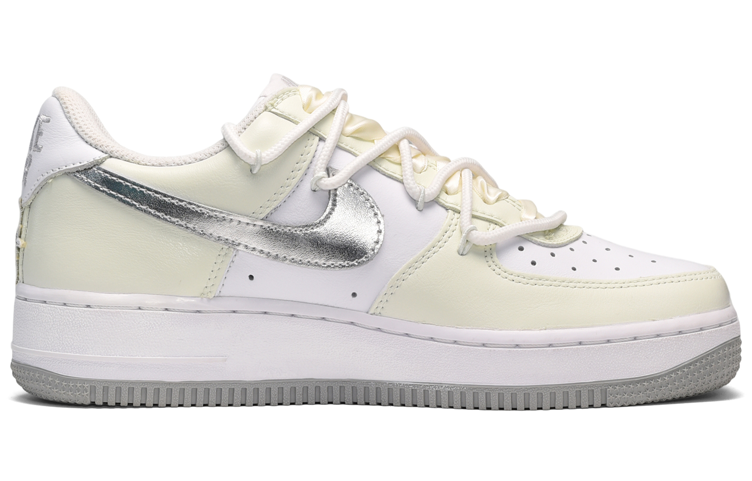 Order [Kasut Custom] Nike Air Force 1 Rendah 'Kuning Perak Putih' DZ6755-100(TeamE-男款芭蕾女孩黄银白)