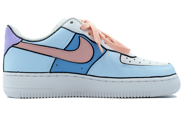Lookbook [Sepatu Custom] Nike Air Force 1 Low 'Yuangyang Ice Cream' CW2288-111(Team陆-喷绘-鸳鸯-马卡龙配色)
