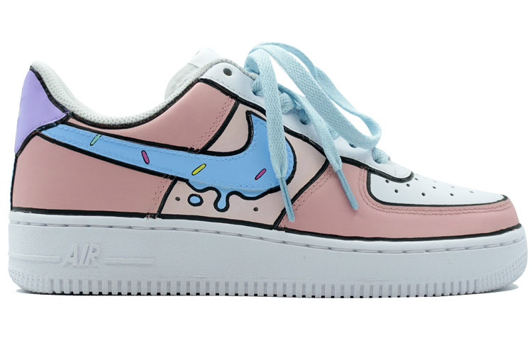 Shop [Sepatu Custom] Nike Air Force 1 Low 'Yuangyang Ice Cream' CW2288-111(Team陆-喷绘-鸳鸯-马卡龙配色)