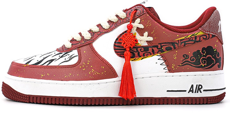 custom-shoes-nike-air-force-1-low-black-red-da-vinci-chinese-new-year
