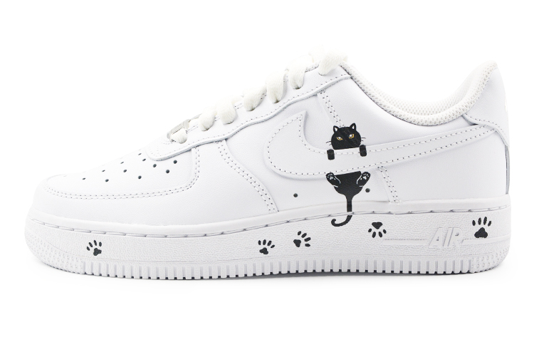 Buy [カスタムシューズ] ナイキ Air Force 1 Low ブラックホワイト「キッテングラフィティ」 CW2288-111(Team9-男款小猫)