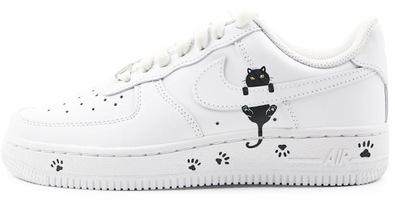 【客製化球鞋】Nike Air Force 1 Low 空軍一號 小貓 塗鴉 休閒 低筒 板鞋 男款 黑白 Buy 【客製化球鞋】Nike Air Force 1 Low 空軍一號 小貓 塗鴉 休閒 低筒 板鞋 男款 黑白