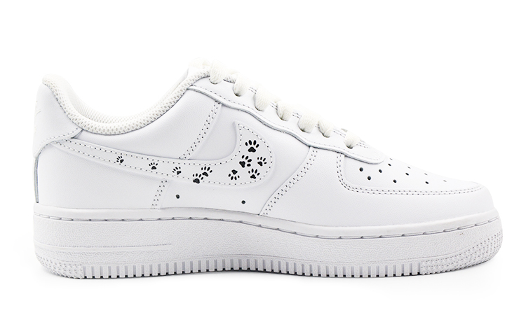 Order [カスタムシューズ] ナイキ Air Force 1 Low ブラックホワイト「キッテングラフィティ」 CW2288-111(Team9-男款小猫)