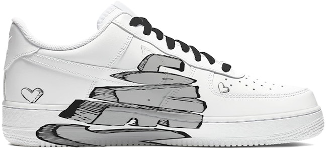 カスタムAF1 ロー 黒白「愛スプレー」 315122-111(TeamE-男款七夕爱心情侣款黑白) Order カスタムAF1 ロー 黒白「愛スプレー」 315122-111(TeamE-男款七夕爱心情侣款黑白)