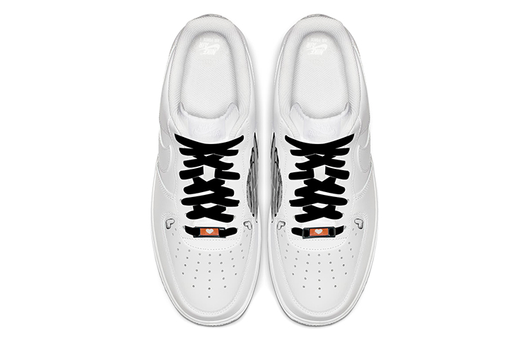 Shop カスタムAF1 ロー 黒白「愛スプレー」 315122-111(TeamE-男款七夕爱心情侣款黑白)