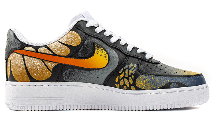 Order [定制鞋] 耐克空军1号低帮 黑黄 '梁山伯蝴蝶' CW2288-111(TeamB-男款化蝶梁山伯)