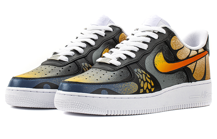 Lookbook [定制鞋] 耐克空军1号低帮 黑黄 '梁山伯蝴蝶' CW2288-111(TeamB-男款化蝶梁山伯)