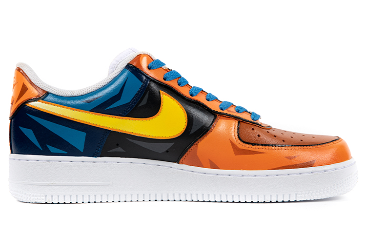 Order 나이키 에어포스1 로우 블루오렌지 '손오공' CW2288-111(TeamB-男款龙珠)-动漫主题定制