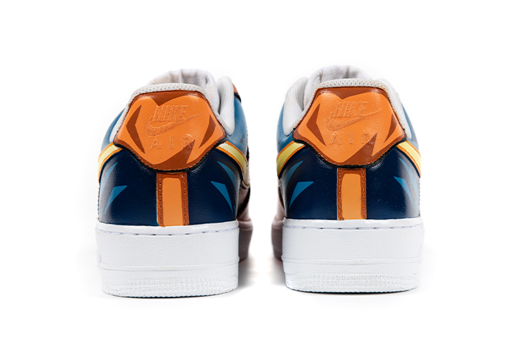 Shop 나이키 에어포스1 로우 블루오렌지 '손오공' CW2288-111(TeamB-男款龙珠)-动漫主题定制