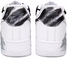 Shop 【定制球鞋】Nike Air Force 1 Low 空軍一號 塗鴉 黑色風暴 解構雙鞋帶 低幫休閒板鞋 男款 黑白灰