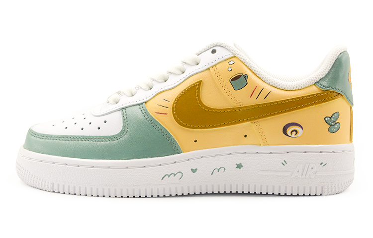 Buy [Sepatu Kustom] Nike Air Force 1 Low Hijau Kuning Putih 'Teh Kopi Sore' CW2288-111(Team9-男款下午茶咖啡)