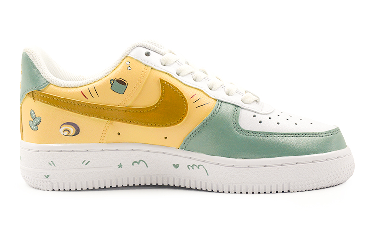 Order [Sepatu Kustom] Nike Air Force 1 Low Hijau Kuning Putih 'Teh Kopi Sore' CW2288-111(Team9-男款下午茶咖啡)