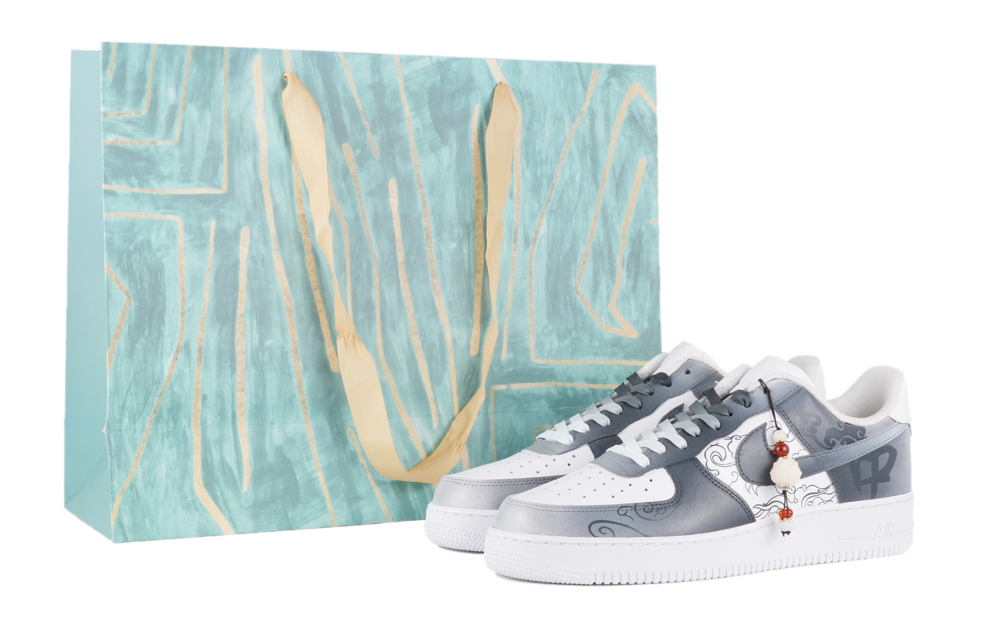 Buy 【訂製球鞋】 Nike Air Force 1 Low 空軍一號 乘風 特別禮盒 胖小匠訂製 低筒 板鞋 男款 灰色