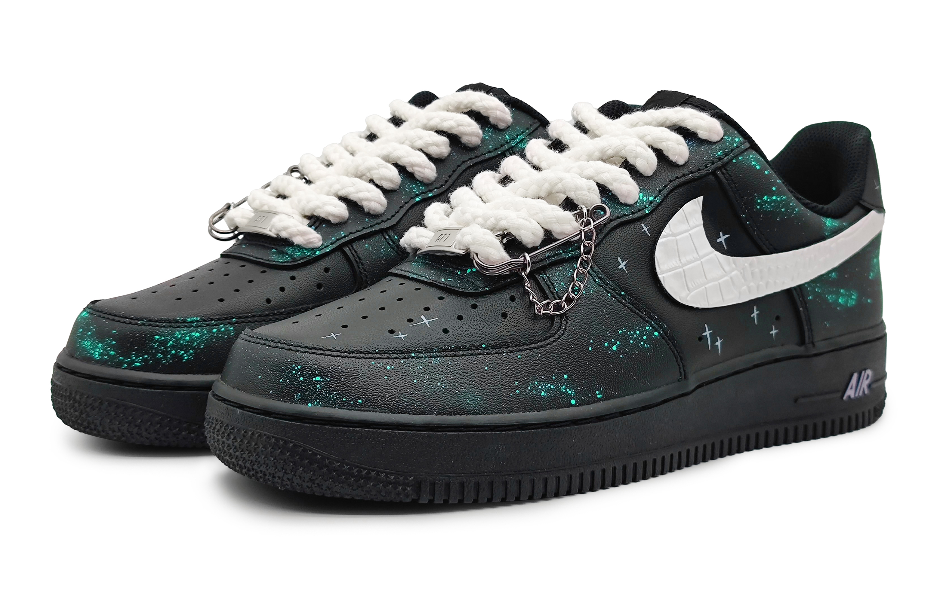 Lookbook Zapatillas Nike Air Force 1 Low LE 'Aurora Boreal Verde-Negro-Plata' DH2920-001(Team16-极光绿)