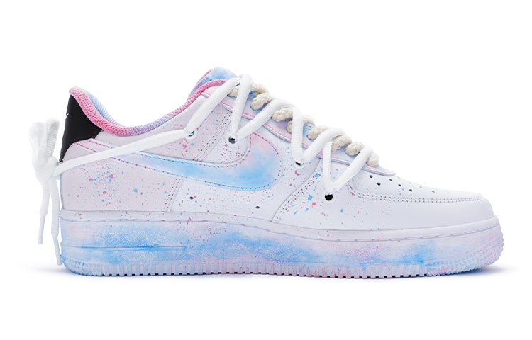 Order ナイキ AF1 ロー LE "青ピンクタイダイ" (カスタム) DH2920-111(Team11-女款棉花糖涂鸦蓝粉)