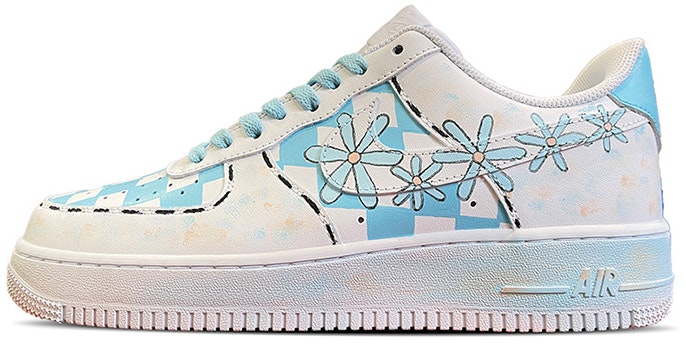 custom-shoes-nike-air-force-1-low-le-blue-daisy-graffiti