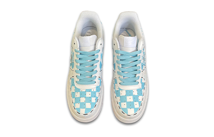 Shop 나이키 에어포스 1 로우 '블루데이지 그라피티' (커스텀) DH2920-111(TeamD-女款蓝色雏菊S-BOX)