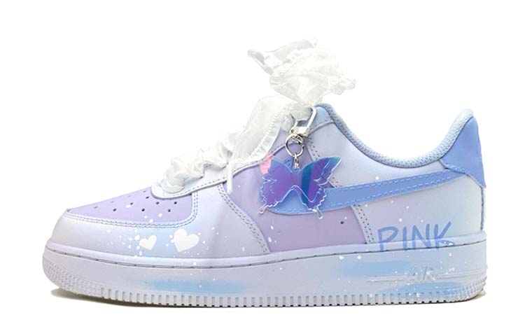 [Custom Shoes] Nike Air Force 1 Low LE 'Butterfly Pink Blue'