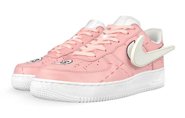 Shop [定制鞋] 耐克 Air Force 1 Low LE '赛博朋克 LED Swoosh - 粉色猪保时捷' DH2920-111(Team叁-女LED粉猪)