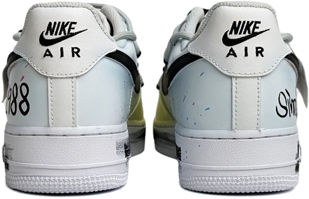 【訂製球鞋】 Nike Air Force 1 Low LE 愛戀雛菊 經典百搭 手繪潑墨 解構鞋帶 低筒 板鞋 GS 黑白 Shop 【訂製球鞋】 Nike Air Force 1 Low LE 愛戀雛菊 經典百搭 手繪潑墨 解構鞋帶 低筒 板鞋 GS 黑白