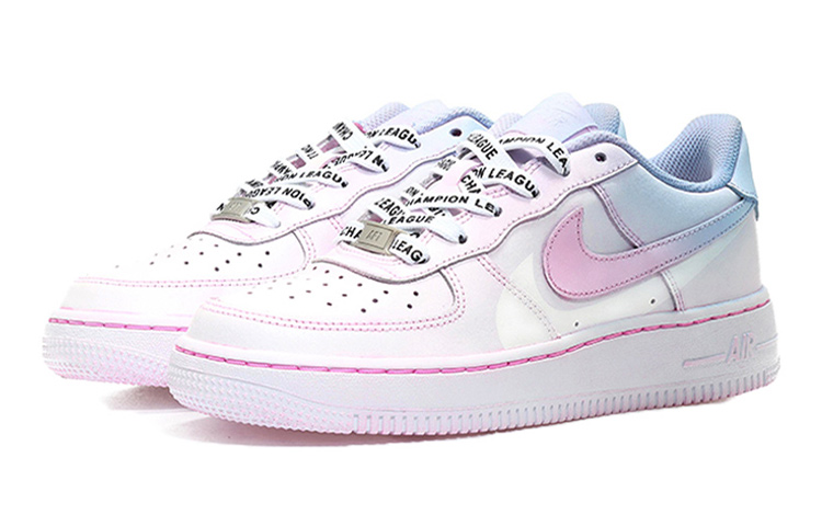 Lookbook カスタムシューズ: ナイキ エア フォース 1 ロー LE 'ディップドグラデーションダブルフック' DH2920-111(Team10-双钩浸染粉紫)