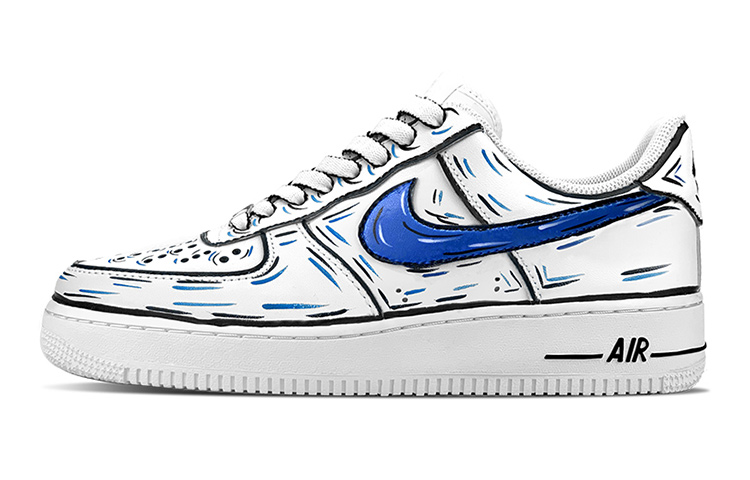 Buy [Sepatu Custom] Nike Air Force 1 Low LE 'Dynamic Anime' DH2920-111(TeamY-女款夏日青春蓝黑)