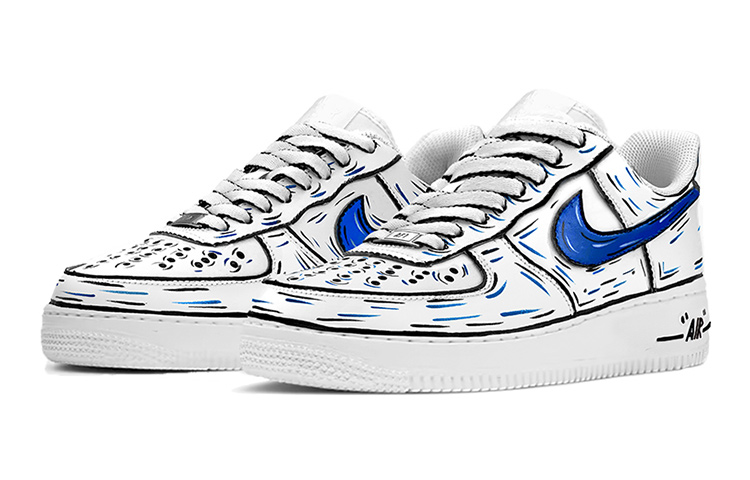 Lookbook [Sepatu Custom] Nike Air Force 1 Low LE 'Dynamic Anime' DH2920-111(TeamY-女款夏日青春蓝黑)